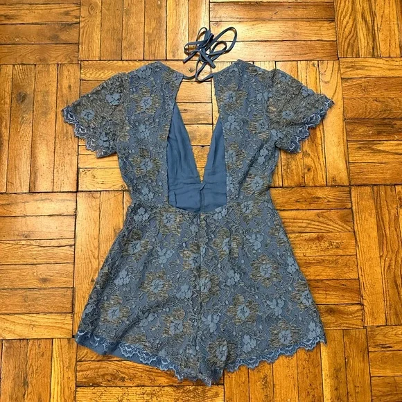 ASTR Blue Lace Romper - Picture 2 of 8